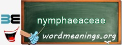 WordMeaning blackboard for nymphaeaceae